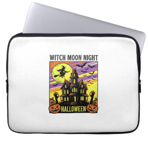 Housse Pour Ordinateur Portable Chemise Halloween Sorcière Maison Hantée Nuit_