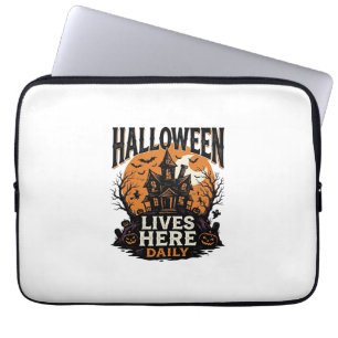 Housse Pour Ordinateur Portable Chemise Halloween Vintage Maison Hantée Quotidien