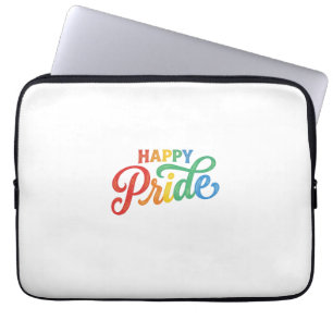 Housse Pour Ordinateur Portable Chemise Happy Pride Vintage Rainbow Typography_1