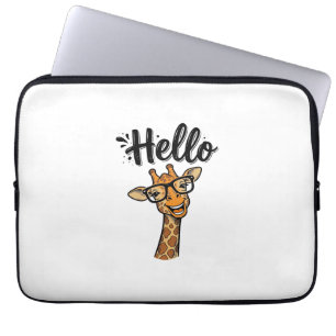 Housse Pour Ordinateur Portable Chemise Hello Giraffe Gravure Vintage Animal Migno