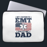 Housse Pour Ordinateur Portable Chemise Patriotique Vintage Mon EMT Préféré M'appe<br><div class="desc">Vintage Mon EMT Préféré M'appelle Papa</div>