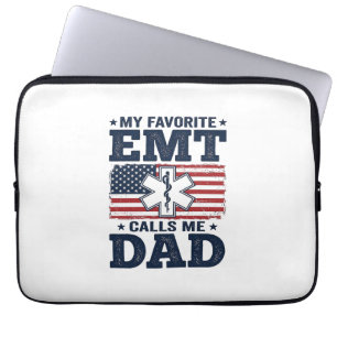 Housse Pour Ordinateur Portable Chemise Patriotique Vintage Mon EMT Préféré M'appe