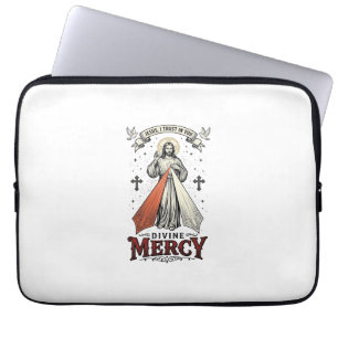 Housse Pour Ordinateur Portable Chemise vintage Divine Miséricorde Jésus je me fie