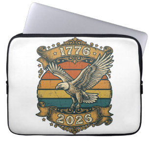 Housse Pour Ordinateur Portable Chemise Vintage Eagle 1776 2026 Patriotique Rétro 