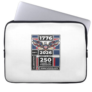 Housse Pour Ordinateur Portable Chemise Vintage Eagle 1776 2026 Typographie Patrio