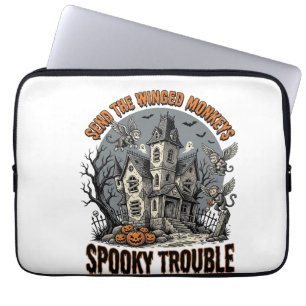 Housse Pour Ordinateur Portable Chemises de Halloween Hantées de Singes ailés_1