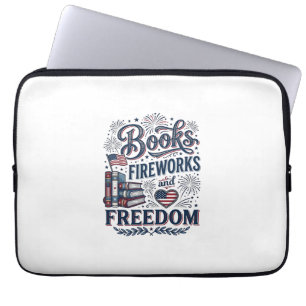 Housse Pour Ordinateur Portable Chemises de lecteur patriotique Livres Feux d'arti