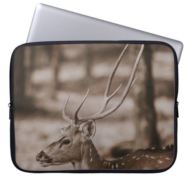 HOUSSE POUR ORDINATEUR PORTABLE CHER AVEC DES ANTLERS (Devant)