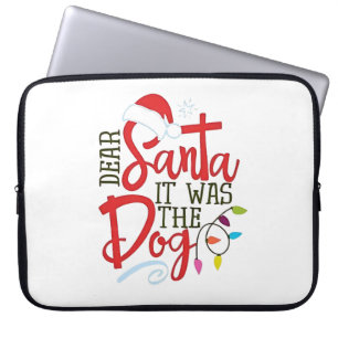 Housse Pour Ordinateur Portable Cher Père Noël C'Était Drôle Pour Le Chien