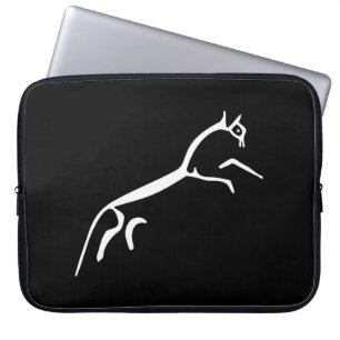 Housse Pour Ordinateur Portable Cheval Blanc (Château d'Uffington) - Noir