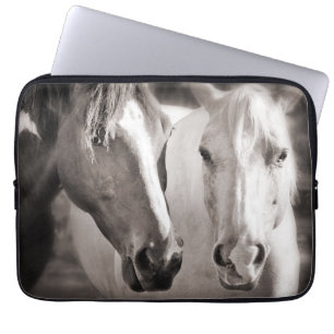 Housse Pour Ordinateur Portable Cheval Brown blanc Sepia