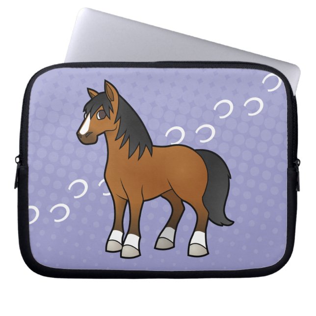 Housse Pour Ordinateur Portable Cheval de dessin animé (Devant)