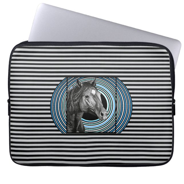 Housse Pour Ordinateur Portable Cheval Main Drake Art (Devant)
