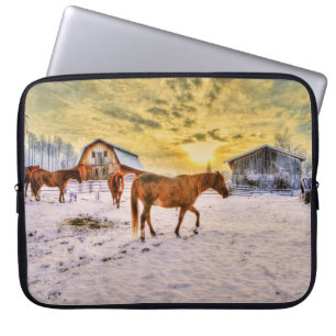 Housse Pour Ordinateur Portable Chevaux - American Western Theme
