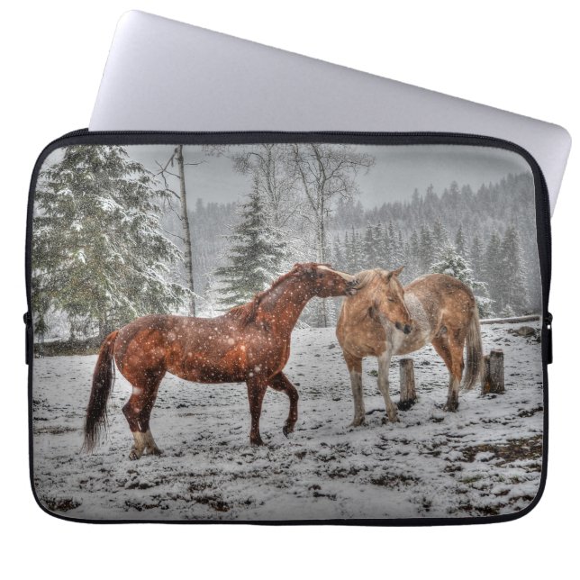 Housse Pour Ordinateur Portable Chevaux - American Western Theme (Devant)