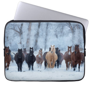 Housse Pour Ordinateur Portable Chevaux dans le froid