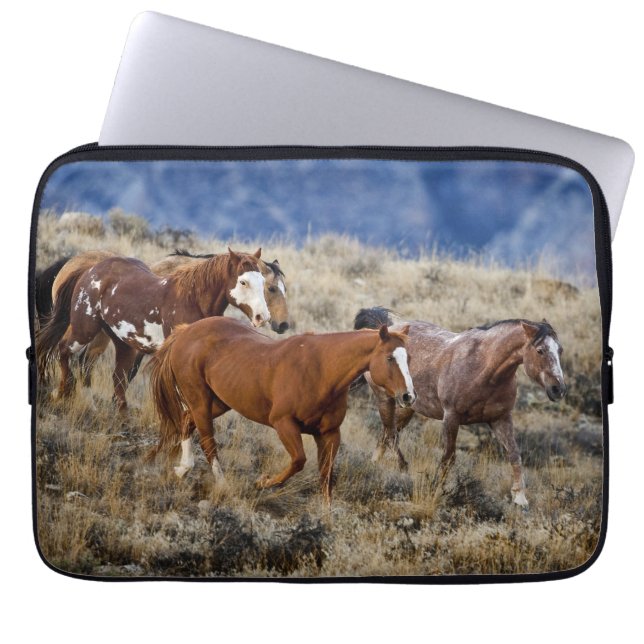 Housse Pour Ordinateur Portable Chevaux errant dans les collines (Devant)