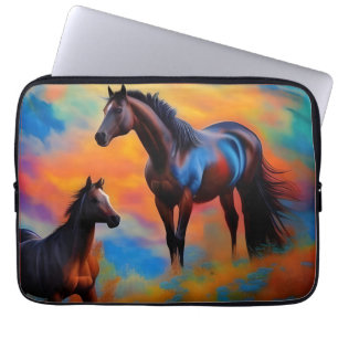 Housse Pour Ordinateur Portable Chevaux sauvages