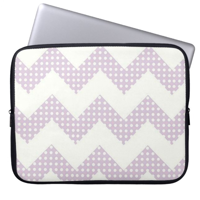 Housse Pour Ordinateur Portable Chevron et Pois (Devant)