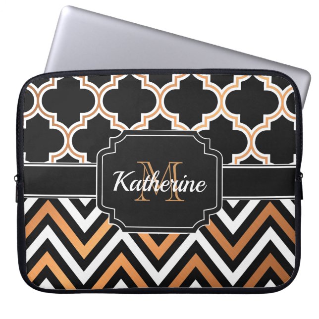 Housse Pour Ordinateur Portable Chevron et Quatrefoil (Devant)