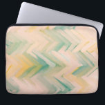 Housse Pour Ordinateur Portable chevron vert rose. Ligne géométrique abstraite mod<br><div class="desc">Manche d'ordinateur portable en chevron abstrait vert rose.</div>