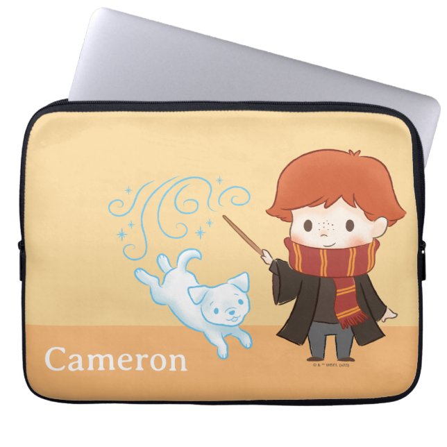 Housse Pour Ordinateur Portable Chibi Ron Weasley Patronus (Devant)