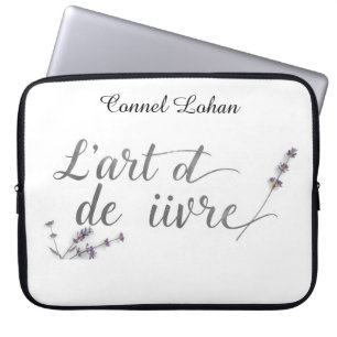 Housse Pour Ordinateur Portable Chic L'Art de Vivre Citation Française Esthétique