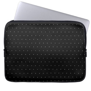 Housse Pour Ordinateur Portable Chic noir blanc pois minuscule motif mignon