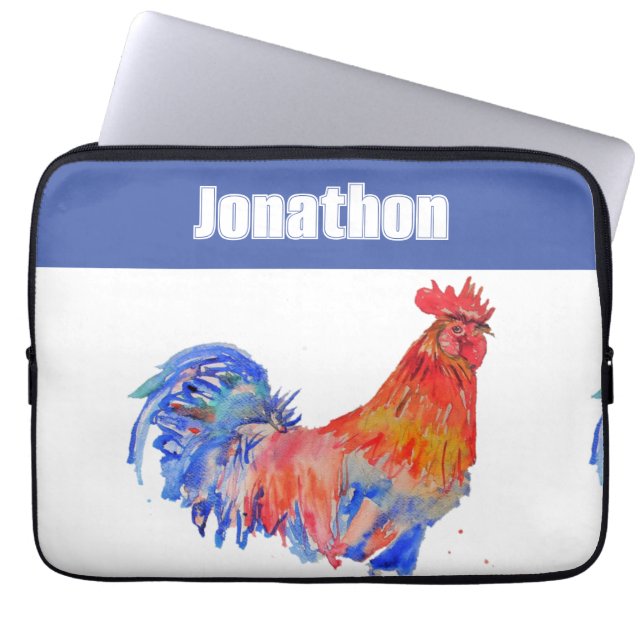 Housse Pour Ordinateur Portable Chicken Rooster Bird Enfants Garçons Nom Carnet (Devant)