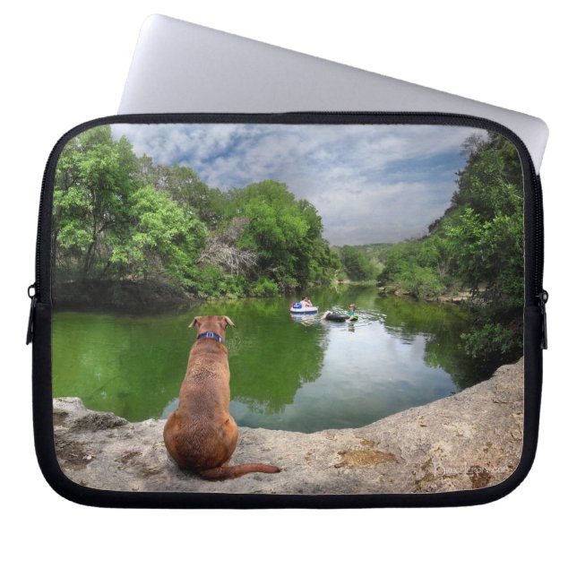 Housse Pour Ordinateur Portable Chien à Barton Creek - Austin Texas (Devant)