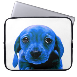 Housse Pour Ordinateur Portable Chien à chiot bleu mignon Personnalisez l'informat