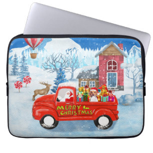 Housse Pour Ordinateur Portable Chien beagle dans la livraison de Noël Camion neig