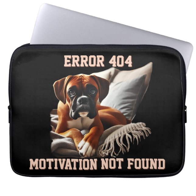 Housse Pour Ordinateur Portable Chien Boxer Erreur 404 (Devant)