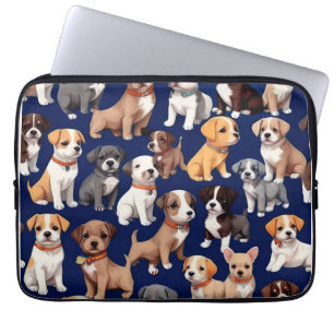 Housse Pour Ordinateur Portable Chien Chien Chien bleu de la marine Design Motif