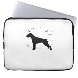 Housse Pour Ordinateur Portable Chien de boîte - Silhouette de lune d'Halloween cl