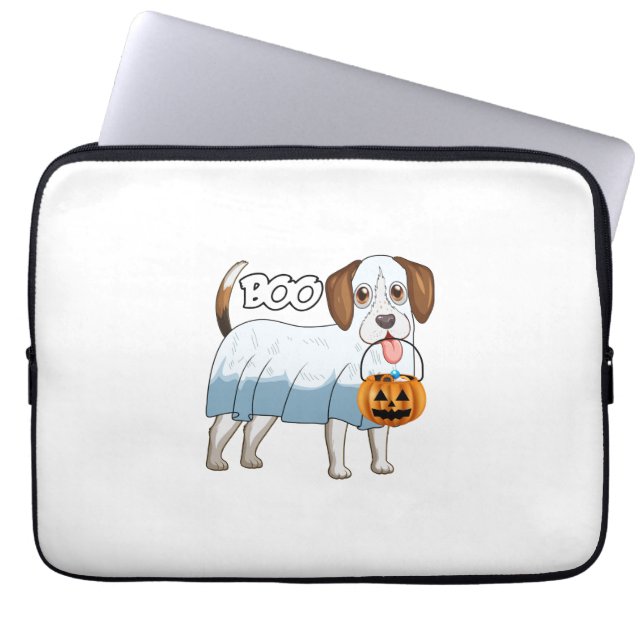 Housse Pour Ordinateur Portable Chien de Halloween Beagle Fantôme (Devant)
