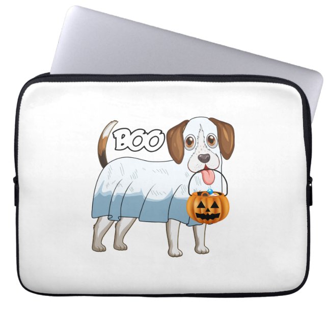Housse Pour Ordinateur Portable Chien de Halloween Beagle Fantôme (Devant)