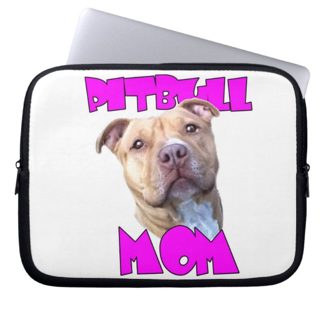 Housse Pour Ordinateur Portable Chien de maman de Pitbull (Devant)