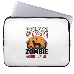 Housse Pour Ordinateur Portable Chien de patrouille zombie Halloween Gravure vinta