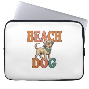 Housse Pour Ordinateur Portable Chien de plage gravure vintage conception graphiqu