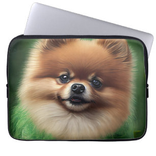 Housse Pour Ordinateur Portable Chien de Poméranie en tenue de jour St. Patrick