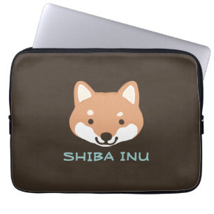 Housse Pour Ordinateur Portable Chien de Shiba Inu avec texte personnalisé