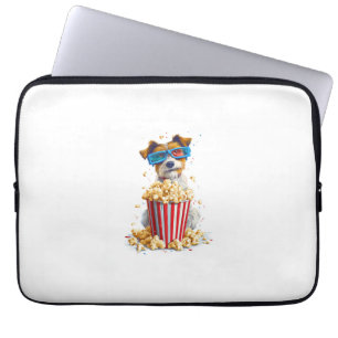 Housse Pour Ordinateur Portable Chien de soirée cinéma Popcorn Pup
