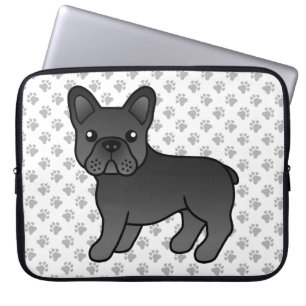 Housse Pour Ordinateur Portable Chien de taule français noir mignon caricaturé