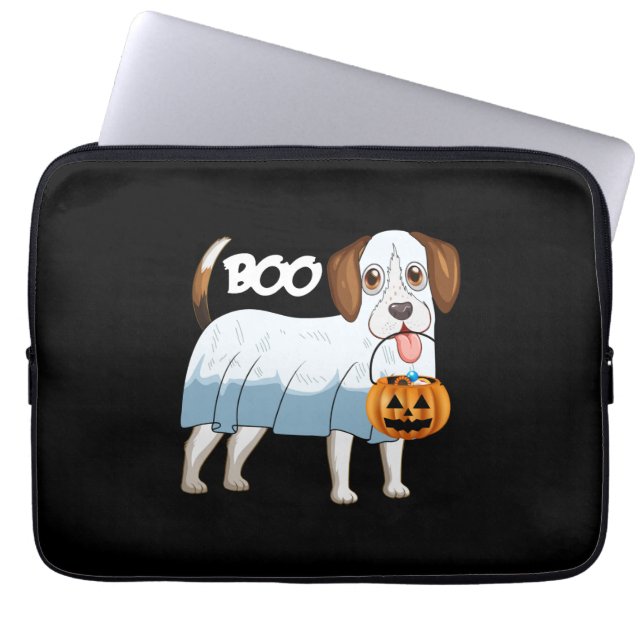 Housse Pour Ordinateur Portable Chien d'Halloween Beagle fantôme (Devant)