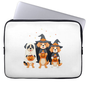 Housse Pour Ordinateur Portable Chien fantôme retriever doré Halloween friandises