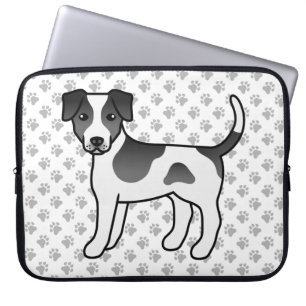 Housse Pour Ordinateur Portable Chien mignon Danois-Suédois Noir Et Blanc
