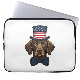 Housse Pour Ordinateur Portable Chien Patriotique Gravure Vintage Design de T-Shir