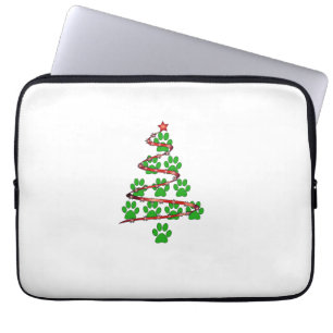 Housse Pour Ordinateur Portable Chien Paws Imprimer l'arbre de Noël pour les Amour