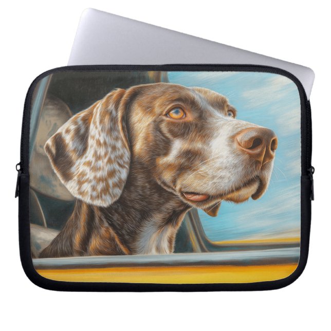 Housse Pour Ordinateur Portable Chien tacheté sur une voiture Aventure Art Imprime (Devant)